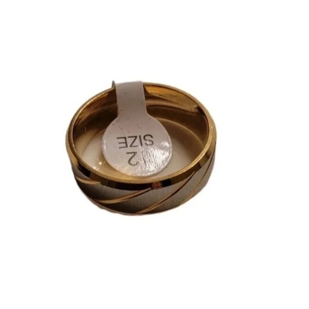 New Elegant Gold and Silver Men's  Titanium Steel Ring
